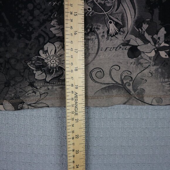 Blue Canyon Made in USA Embellished Floral V Neck Shirt Womens Large - Picture 5 of 8